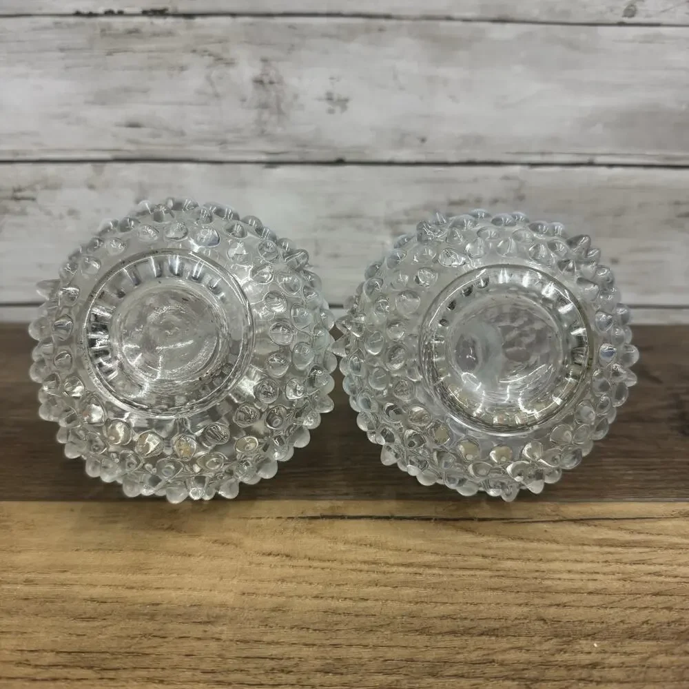 Vtg Fenton Hobnail Opalescent Bottle Vase No Stopper Cottagecore Shabby 2 pieces